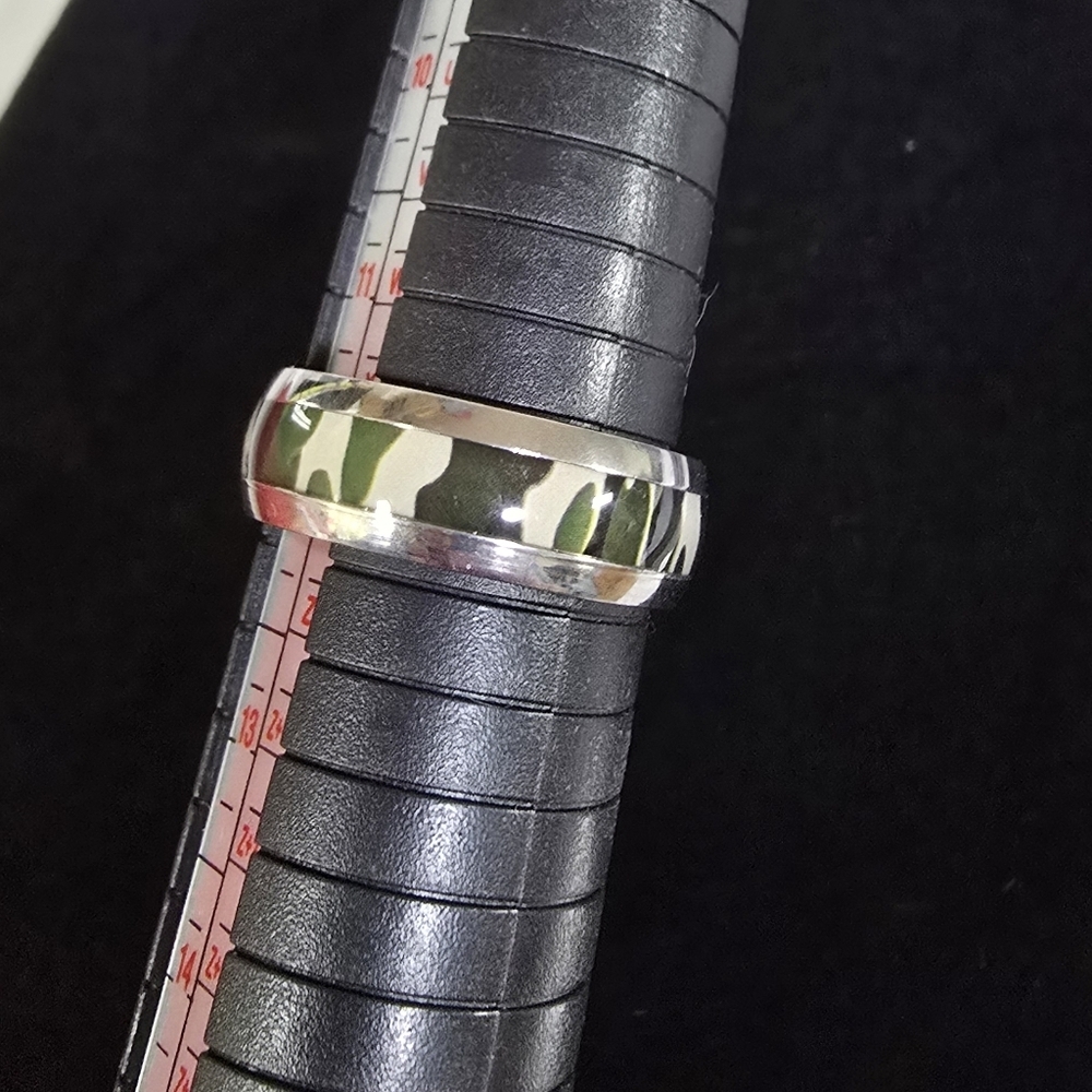 MENS 304 STAINLESS STEEL CAMOUFLAGE RING BAND \ SIZE 10 - Picture 6 of 9